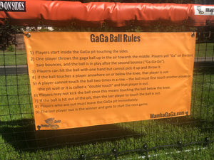 GaGa Ball Rules Banner - 36" x 20"